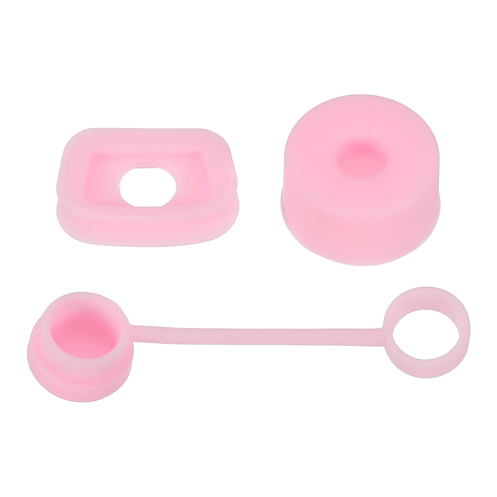PATIKIL Silicone Spill Stopper for Straw Cup 1.0 40oz/ 30oz, Set of 3 Tumbler Accessories Including 1 Straw Cover Cap, 1 Square Spill Stopper and 1 Round Leak Stopper, Pink