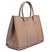 Ainifeel Women's Genuine Leather Top Handle Handbag Shopping Bag Tote Bag (Taupe)