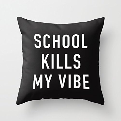 School Kiss My Vibe Decorative Pillows Pillow Covers 18 x 18 Teen Girls Room Decor Throw Pillow Case