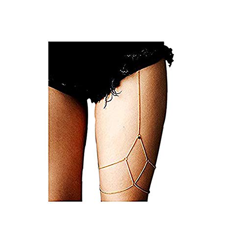 VITORIA'S GIFT Simple Women Body Jewelry Handmade Chain Tassel Thigh Leg Chain for Mother's day