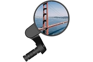 MEACHOW 2022 New Bar End Bike Mirror, 80mm Crystal UHD Automotive Grade Glass Lens E-Bike Mirrors, Scratch Resistant, Safe Rearview Mirrors, (Silver Right Side) ME-021RS