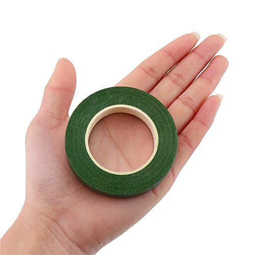 LOKIPA 2 Rolls Dark Green Floral Tape 1/2â€ Wide Floral Tape 30 Yards Floral Arrangement Accessories for Bouquet Stem Wrap Wedding Bouquet Flower