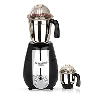 Sunmeet FMGBK21 1000-Watt Mixer Grinder with 2 Jars -1 Wet Jar and 1 Chutney Jar, Black
