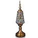 Decorative Turkish Arabian Table Lamp with Handmade 3D Effect Glass and Bronze Base for Bedroom, Bedside, Living Room, Office