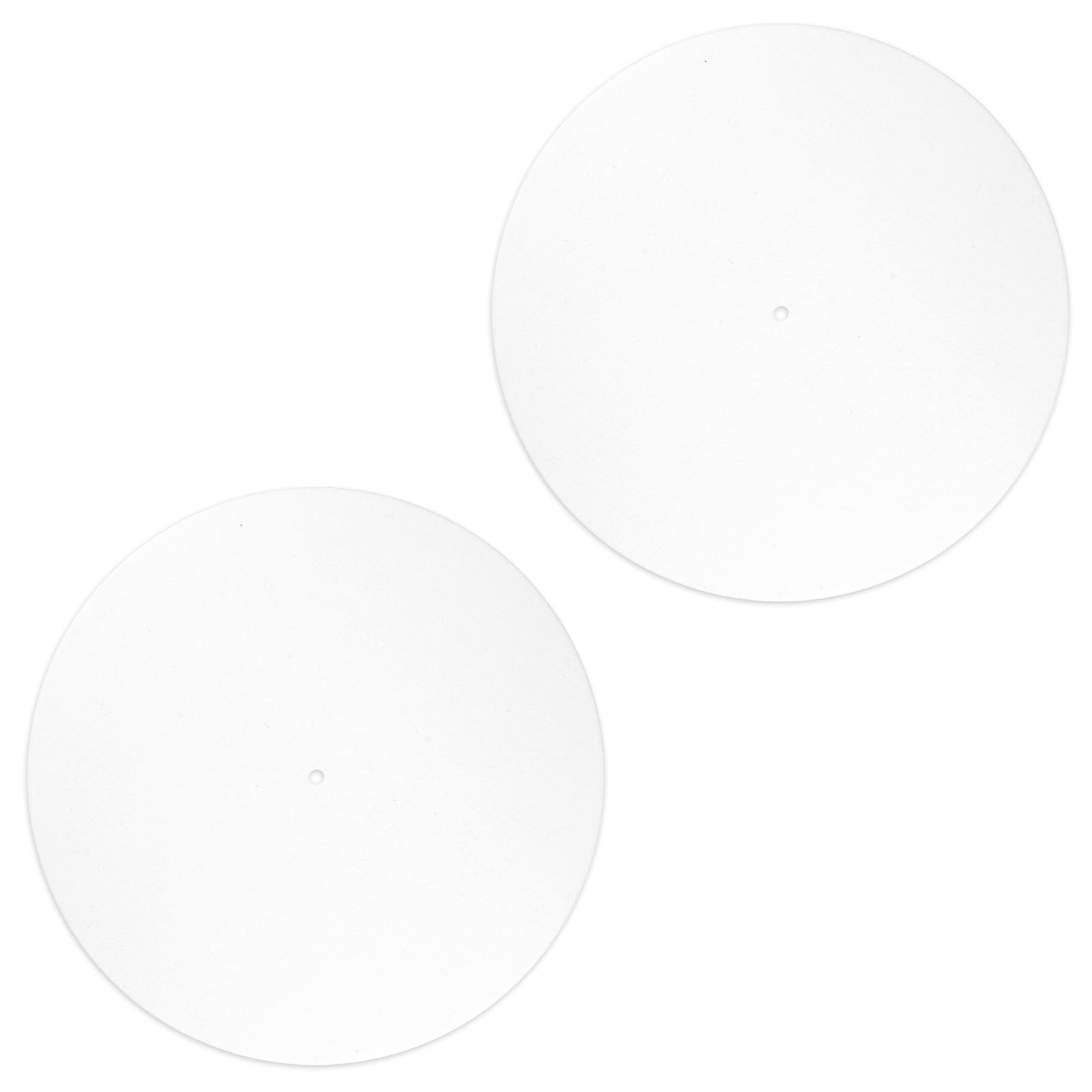 2pcs Record Player Felt Mats, 12 Inch Anti-Slip Anti-Static Turntable Slipmat Felt Record Player Protective Mat Pad Replacement for Phonograph LP Vinyl Record Player, Improves Sound (White)