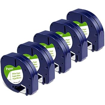 Label KINGDOM Compatible Label Tape Replacement for DYMO LetraTag White Paper Refill 91330 10697, 1/2