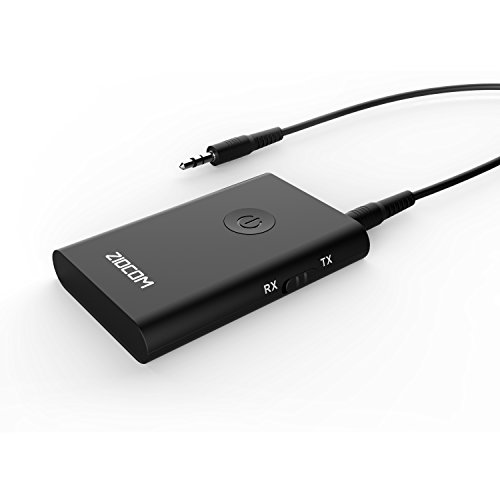 Bluetooth Transmitter and Receiver, ZIOCOM 2-In-1 Wireless CSR Bluetooth Audio Music Streaming Switchable Transmitter and Receiver With 3.5mm Stereo Output for Car, Smartphone, Home Audio Systems