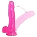 8 inch Crystal Jelly Dildo Realistic Penis Dual Lady Masturbation Layer Silicone Stimulator Ballsy Dong Cock Adult Sex Toys with Suction Cup, Vaginal Stimulate Toy