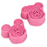 niceeshop(TM) 1Set(2Pcs)-Cute Mickey/ Minnie Mouse Decorating Cookie Cutter-Pink