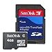 Sandisk 4GB MicroSDHC Memory Card with SD Adapter (BULK Packaging)