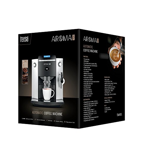 TEESA AROMA 700 Kaffeevollautomat mit Mahlwerk TSA4001, 1.9 Liter silber/schwarz – Bild 7