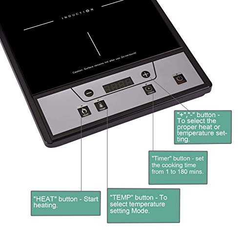 ChangBERT Easy Temperature Setting Portable Induction Cooker Fast Heating Induction Cooktop