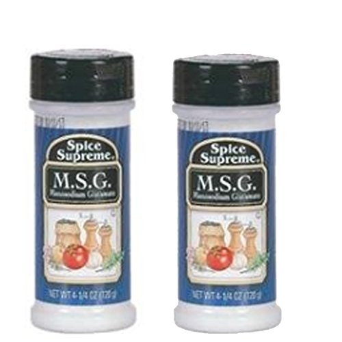 Spice Supreme Pack of 2 MSG Monosodium Glutamate, plastic shaker, 4.25-oz