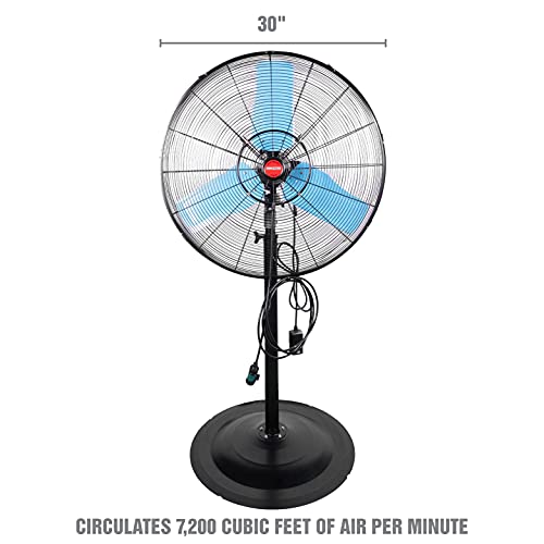 OEMTOOLS 23979 30" Oscillating Pedestal Misting Fan, Outdoor Fan with