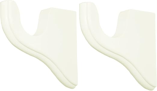 Amazon Com White Wood Pole Curtain Rod Brackets 1 Pair For 2