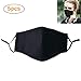 Worglo Mask,5 pcs Washable Cotton PM2.5 Mouth Mask with 5 pcs Activated Carbon Filter Adjustable Reusable Windproof Face Masks