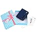 YALUXE Women's RFID Blocking Small Compact Leather Wallet Ladies Mini Purse with ID Window Blue RFID