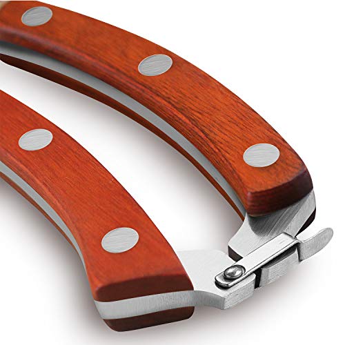 Heavy Duty Stainless Steel Kitchen Shears With Spring Loaded Wood Handle And Professional Blade Poultry scissors For Spatchcock Turkey Lobster And Bone By Proshear (Red) - Thumbnail 6