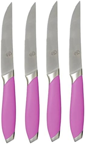 GELA 4-Piece Nitrogen Infused Steak Knife Set, Purple