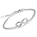 Cupimatch Girls Silver Stainless Steel Love Infinity Symbol Chain Link Bracelet 6.5 inch