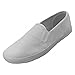 LF Wear Mens Canvas Shoes Slip on Sneakers, White 11