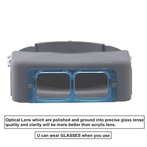 41NcovZ00IL Headband Magnifier Double Lens Head-Mounted Reading Magnifier Loupe Jewelry Visor Opitcal Glass Binocular Magnifier with Lens Magnification-1.5X 2X 2.5X 3.5X - Image 5