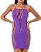 ADOREJOY Womens Lingerie Bodysuit Chemise Teddy Naughty Babydoll Nighty(Purple,L)