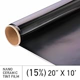 MotoShield Pro Ceramic Tint Film [Blocks Up to 99% of UV/IRR Rays] 20 Inches x 10 Feet - Window Tint Film Roll (15%)