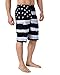 Mens USA Flag Microfiber Hybrid Board Shorts Black XL