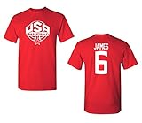 Jacted Up Tees USA Men's Basketball Lebron James #6 Front & Back Men's T-Shirt SHIPS FROM OHIO USA