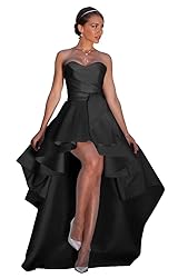 NLQ Satin Prom Dresses for Women Strapless High Low