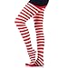 3 Pairs Striped Tights Full Footed Striped Socks Thigh High Stockings for Women Christmas Cosplay(style-1)