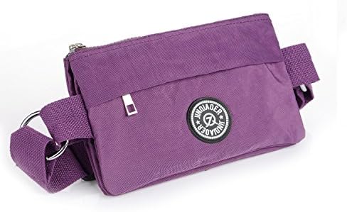 Womens Travel Waist Bag Fashion Fanny Pack For Ladies Water Resistant Nylon Crossbody Chest Pouch Sport Bumbag(Dark Purple)