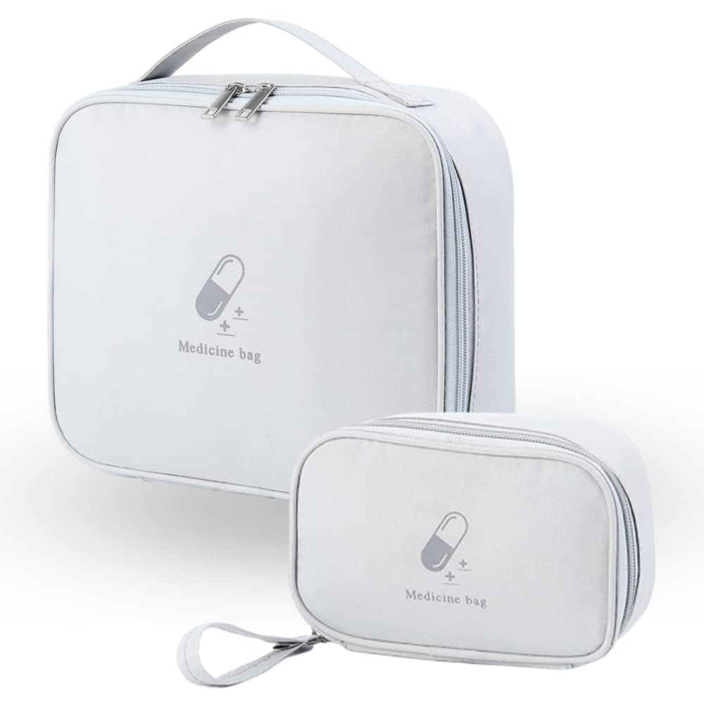 KAISELINNA 2 Pack First Aid Bag for Travel Portable Medical Bag Empty First Aid Box Layered Medicine Bag for Camping Hiking Travel Home Car Office Emergency