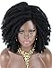 Kalyss 8 Inches Black Premium Synthetic Braidable Weaving Cuban Twist Hair Braids Wig Afro Kinky Braiding Twists Hair Wigs for Black Women,150% Density Full Thickness