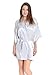 Aibrou Women's Kimono Robes Satin Pure Colour Short style with Oblique V-Neck