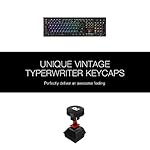1STPLAYER Steampunk LITE MK5 RGB LED Backlit Mechanical Gaming Keyboard with Red Switches -CIY Switches,104 Anti-ghosting Standard Keys(Retro Vintage Typewriter Style Keycaps)