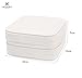 JL LELADY JEWELRY Small Jewelry Box Mini Travel Jewelry Case, Portable Faux Leather Jewelry Ring Boxes for Women Girls (White)