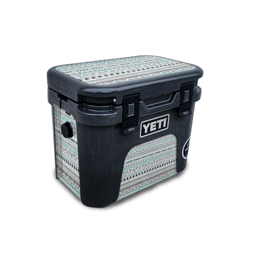 Glossy Glitter Skin Compatible with Yeti Roadie 15 Hard Cooler - Turquoise Trib…
