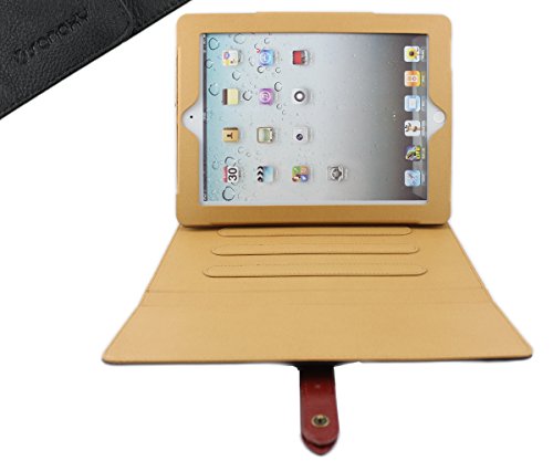 SANOXY Folio Stand PU Leather Case Cover with Auto Sleep/Wake Feature with Buckle Belt (Black)