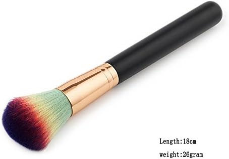 QiHorr TM 1PC Large Fan Shape Cosmetics Brush Highlighter Foundation Powder Kabuki Blush Makeup Brushes Protective Net Tools [Rainbow Blush Brush1]