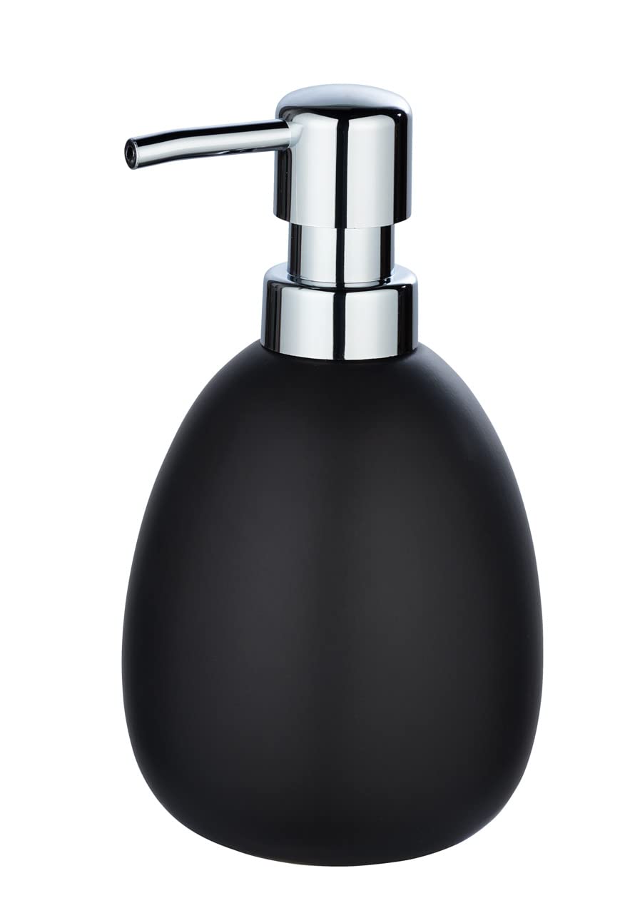 WENKO Polaris Soap Dispenser Matte Black Ceramic Liquid Soap Dispenser Black