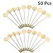 50 Pcs Gold Tone Round Tray Lapel Pin Stainless Steel Safety Pins Brooches for Men Women Suit Tie Hat Scarf Badge DIY Costume Jewelry Accessories