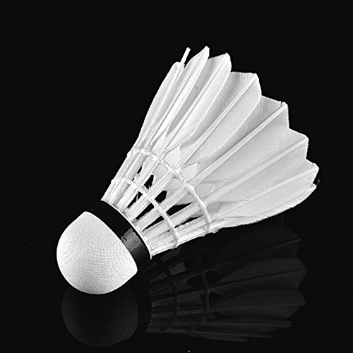 ZCQS 12-pack Badminton Balls Feather White Goose Feather Shuttlecocks for Training, Game, Match, Outdoor Sports Exercise