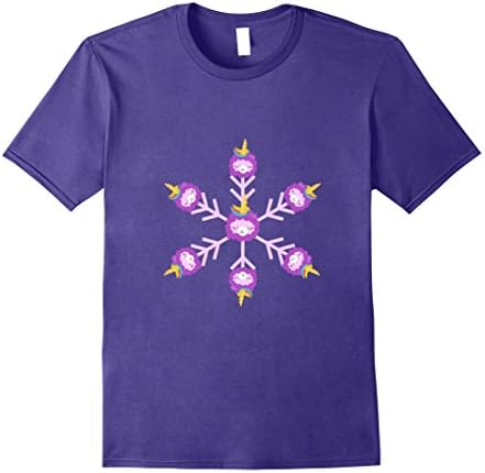 Mens Funny Llamacorn Snowflake Shirt Winter Holiday Tee Large Purple