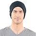 FORBUSITE Mens Slouchy Knit Beanie Summer Winter Skullcap Hats B306 (Solid-Black)
