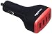 AmazonBasics 4-Port Multi USB Car Charger for Apple and Android Devices, 9.6 Amp 48W, Black and Red primary