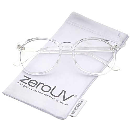 zeroUV - Classic P3 Horn Rimmed Clear Lens Round Eyeglasses 53mm (Clear / Clear) zeroUV - Classic P3 Horn Rimmed Clear Lens Round Eyeglasses 53mm (Clear / Clear)
