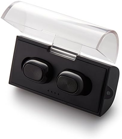 True Wireless Earbuds - Bluetooth Headphones - Smallest and Invisible Earphones with Hi-Fi Stereo - HD Microphone - Noise Canceling - Charging Case for iPhone iPad HTC Samsung - Black