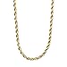 Lifetime Jewelry 2MM Rope Chain, 24K Gold with Inlaid Bronze Premium Fashion Jewelry Pendant Necklace Made to Wear Alone or with Pendants, Guaranteed for Life, 16 to 36 Inches